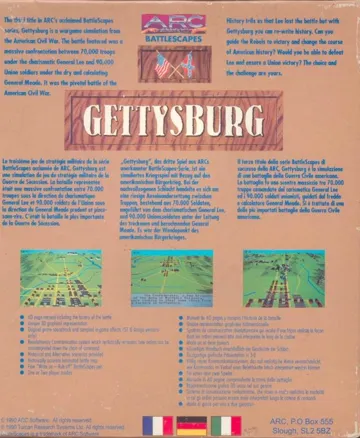 Gettysburg - The Turning Point box cover back